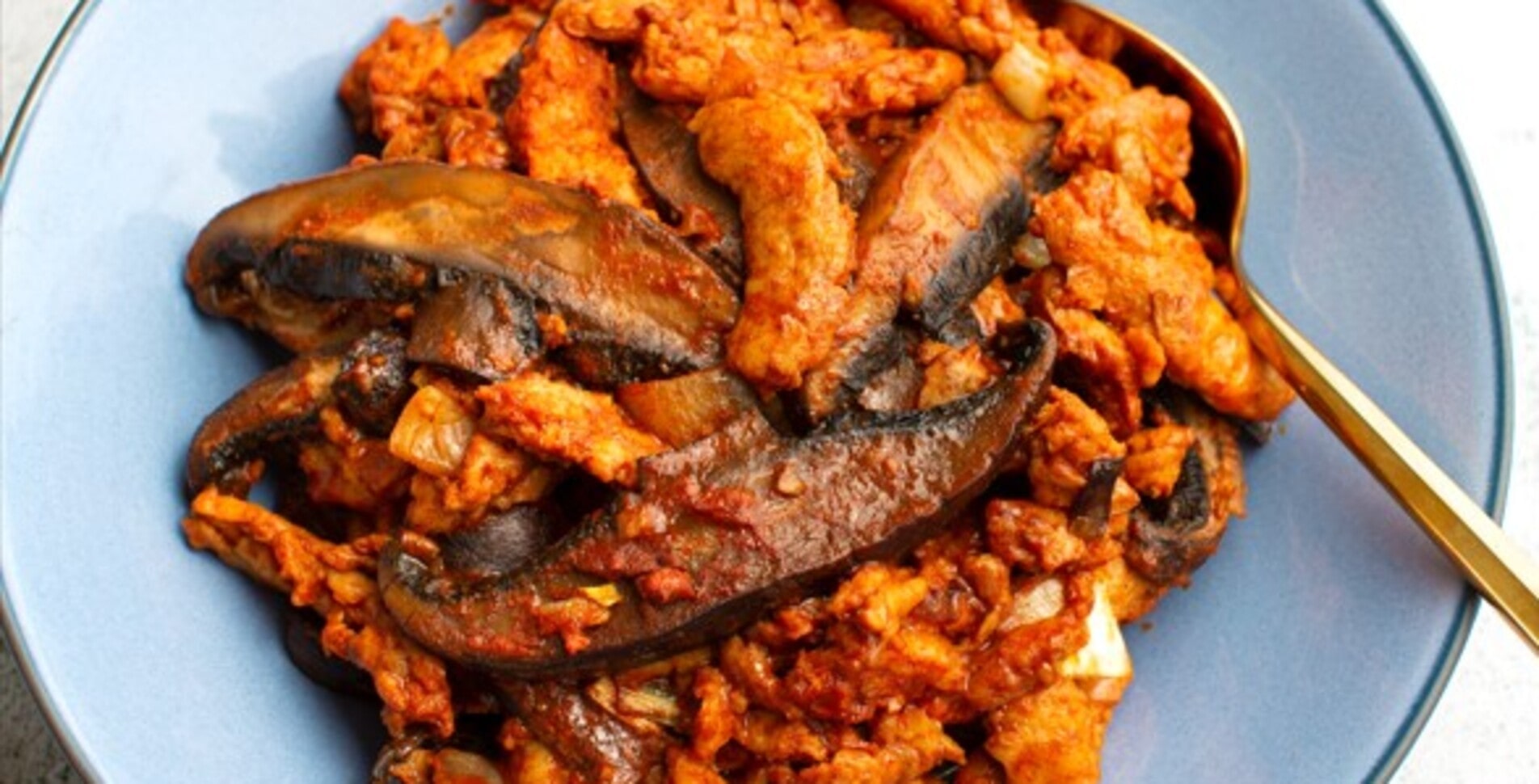 Roasted Portabello Paprikash Over Pasta