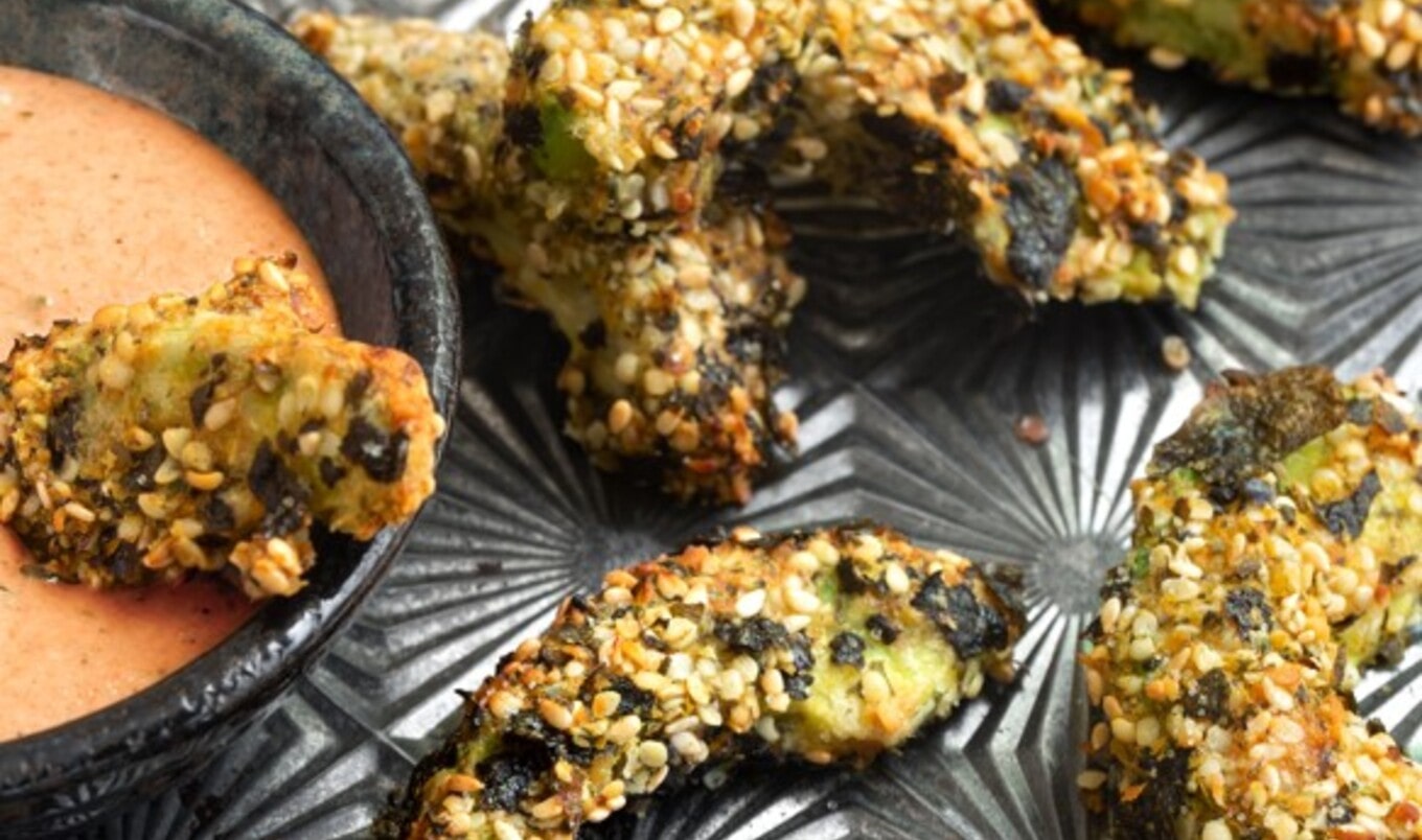 Vegan Furikake Baked Avocado Fries