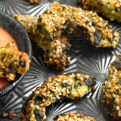 Vegan Furikake Baked Avocado Fries