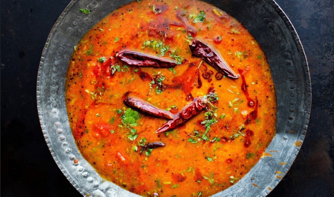 Northern Indian Gujarati Dal With Pickle Masala