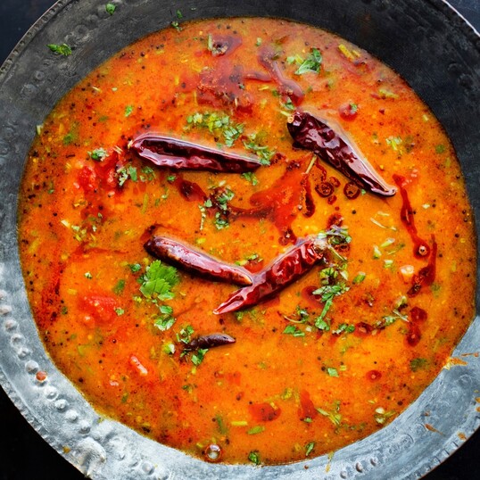 Northern Indian Gujarati Dal With Pickle Masala