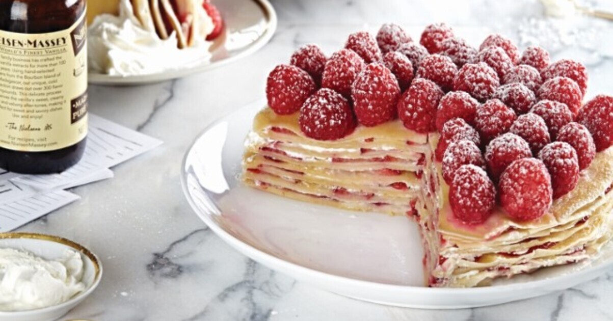 Miyoko Schinner’s Sweet Crêpe Cake With Grand Marnier-Infused Whipped Cream | VegNews