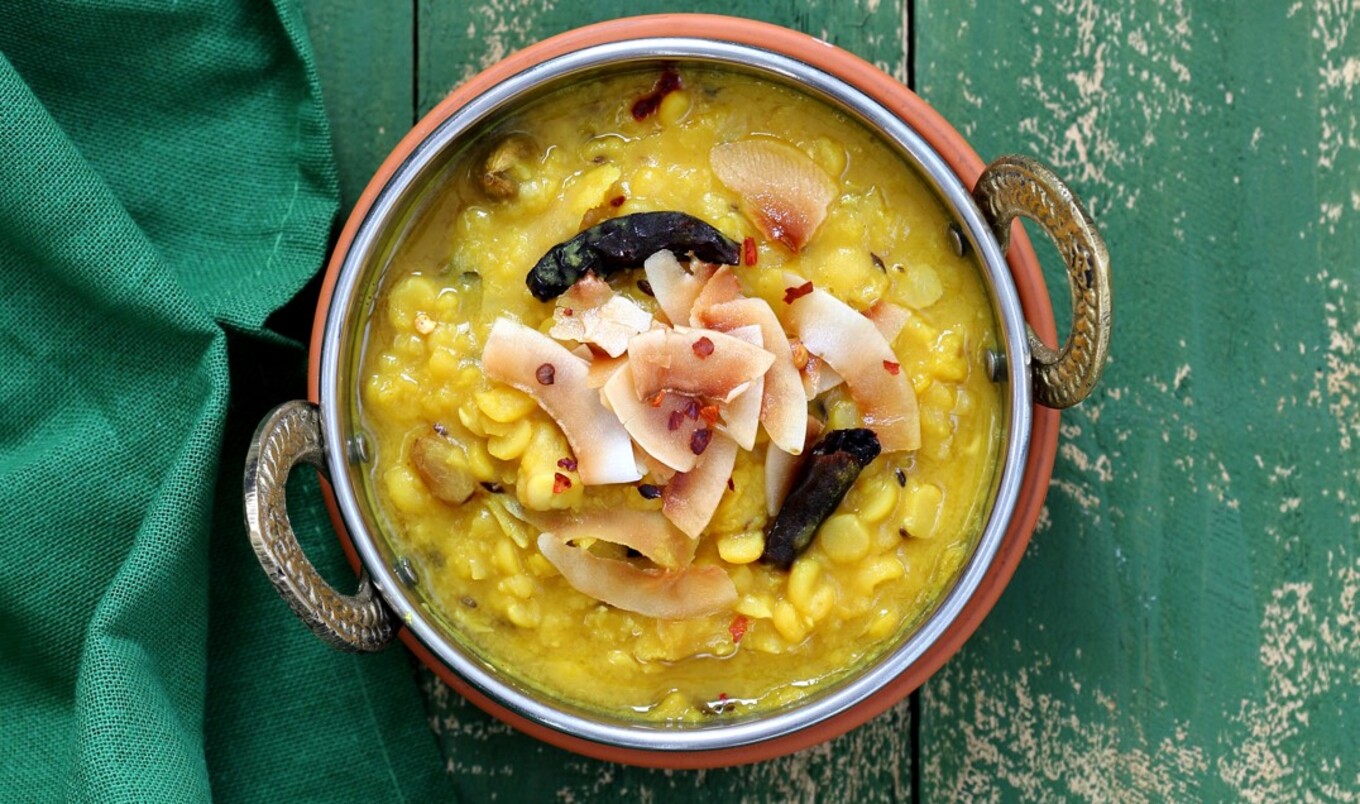 Vegan Split Pea Dal With Ginger and Coconut