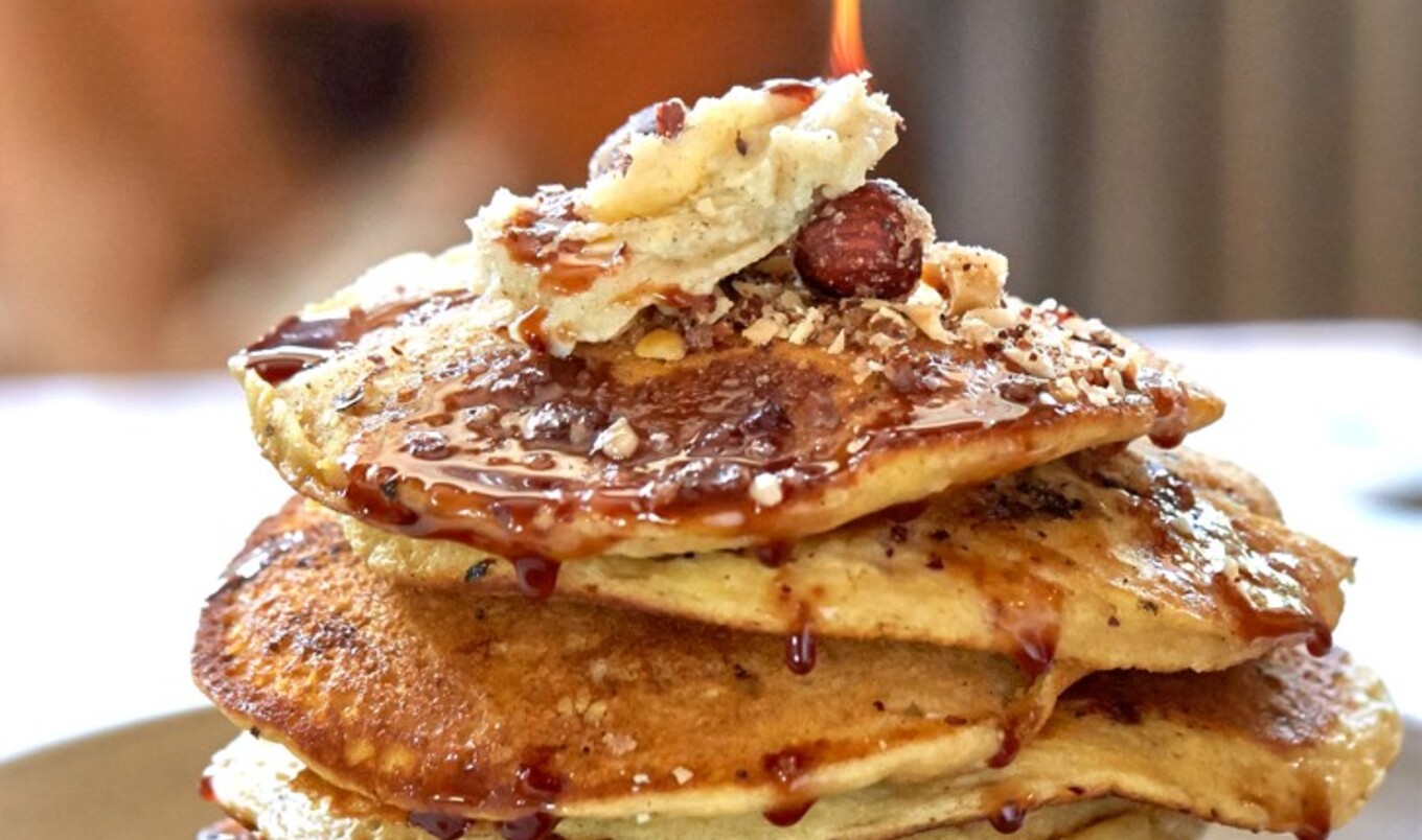 Vegan Bourbon Hazelnut Pancakes With Cardamom Butter