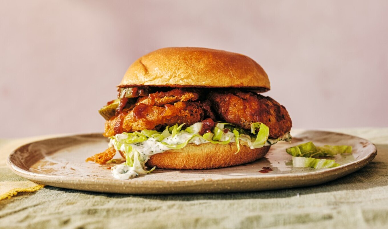 Cajun Beer-Battered Oyster Mushroom Sandwich