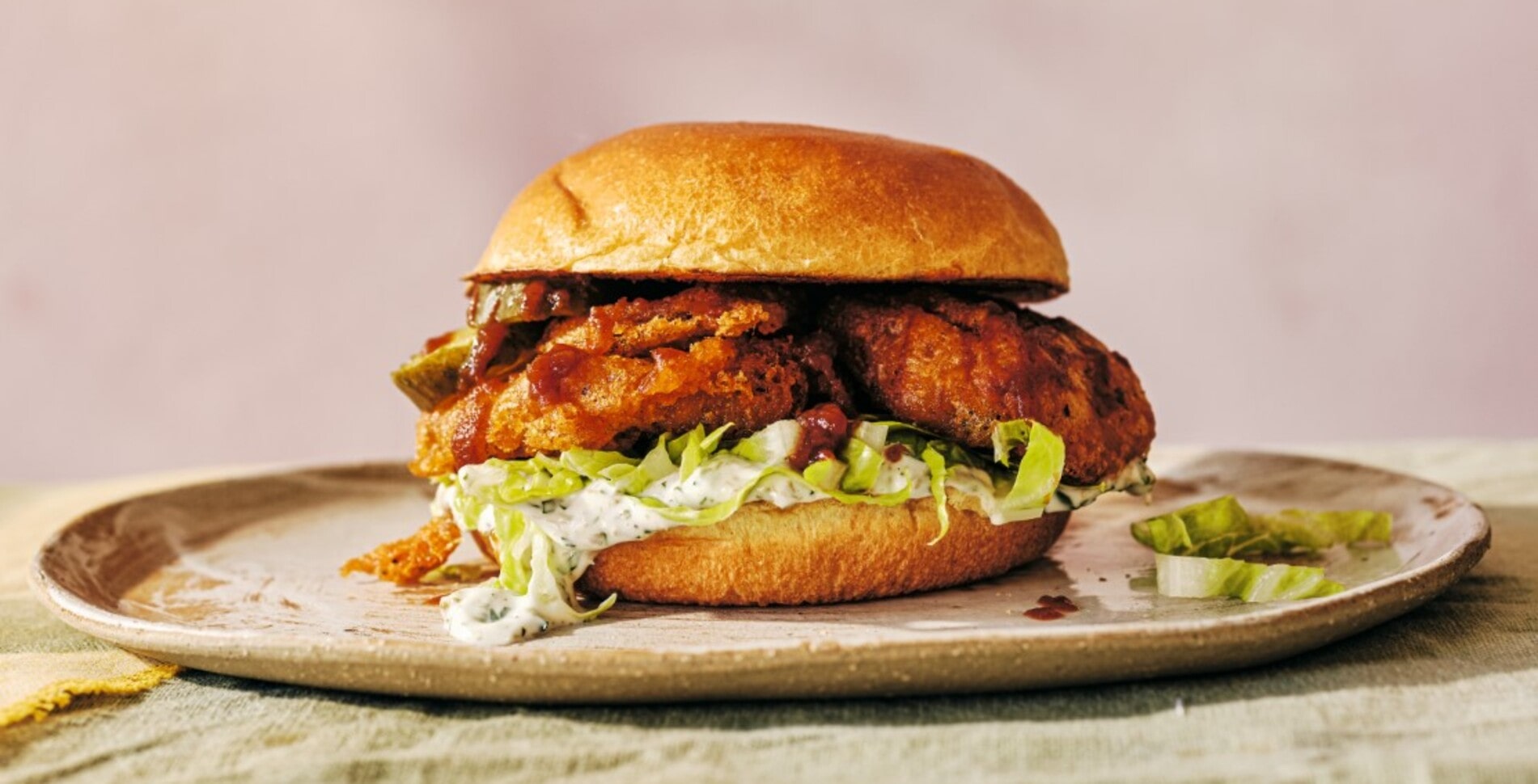 Cajun Beer-Battered Oyster Mushroom Sandwich