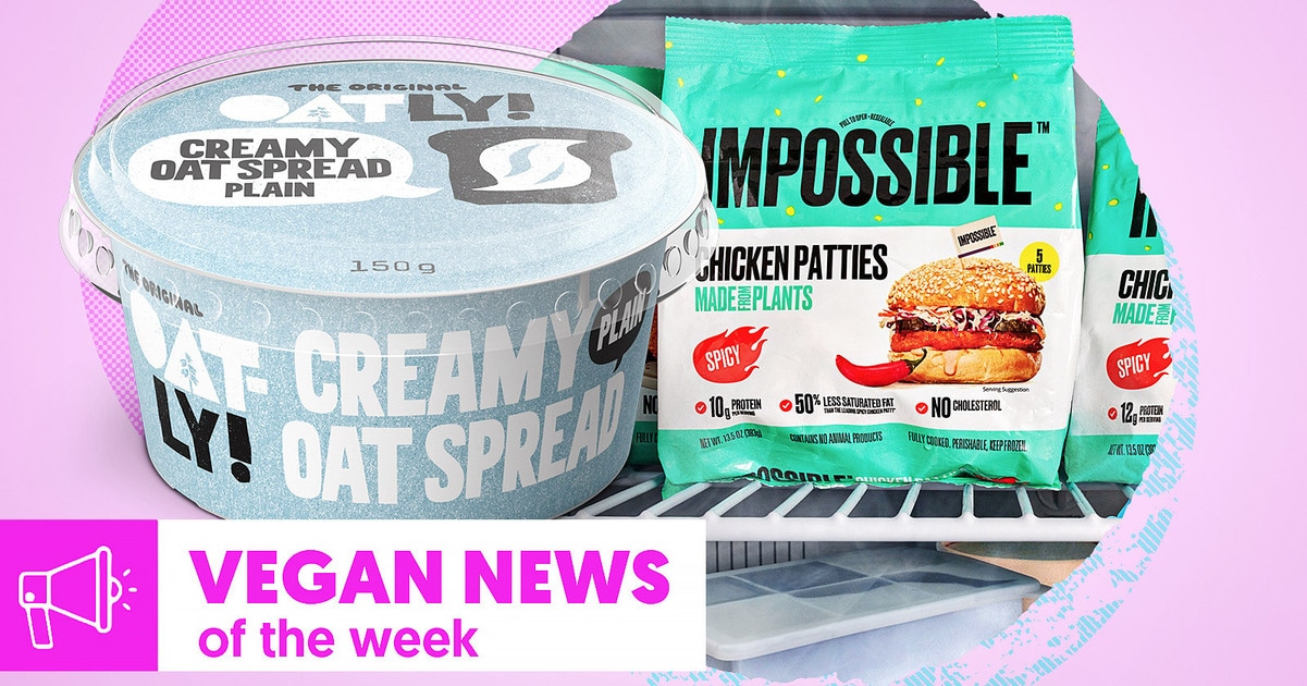 Spicy Impossible Chicken, Oatly’s Cream Cheese, and More Vegan Food News of the Week