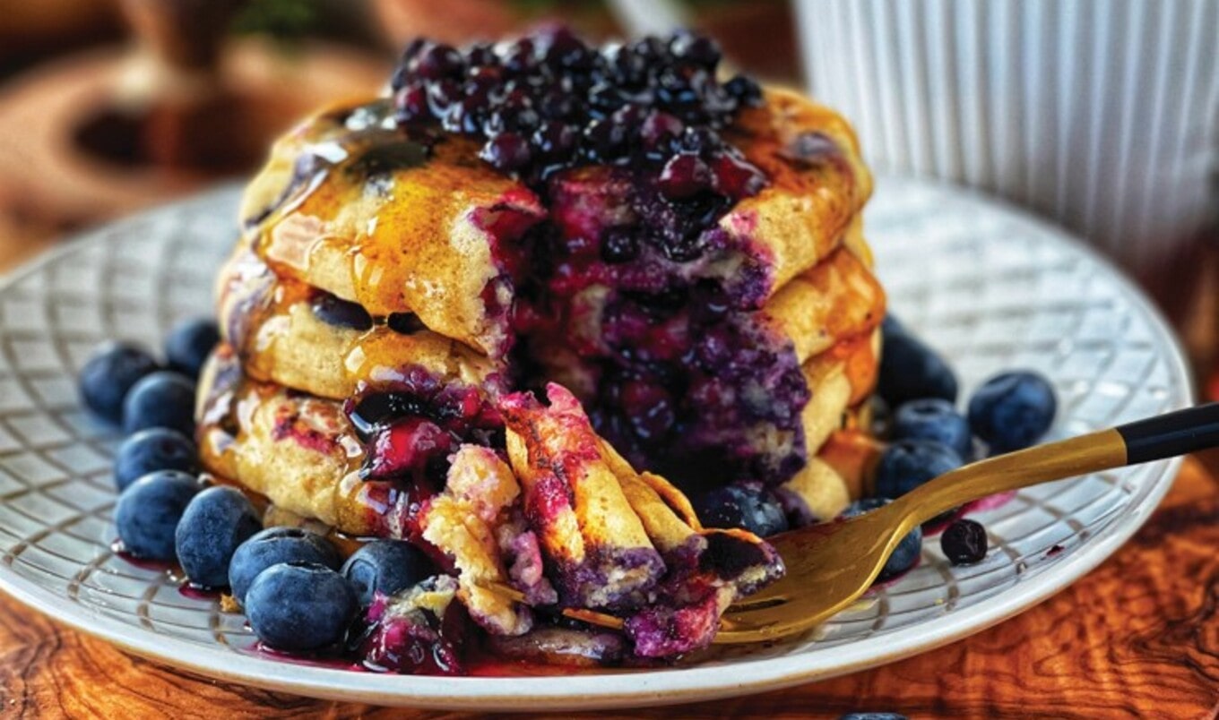 Vegan Blueberry Vanilla Pancakes