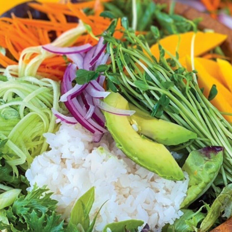 Easy Vegan Spring Roll Bowl With Mango and Avocado