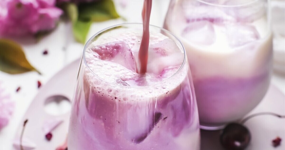 Dreamy Vegan Cherry Rose Vanilla Iced Latte | VegNews