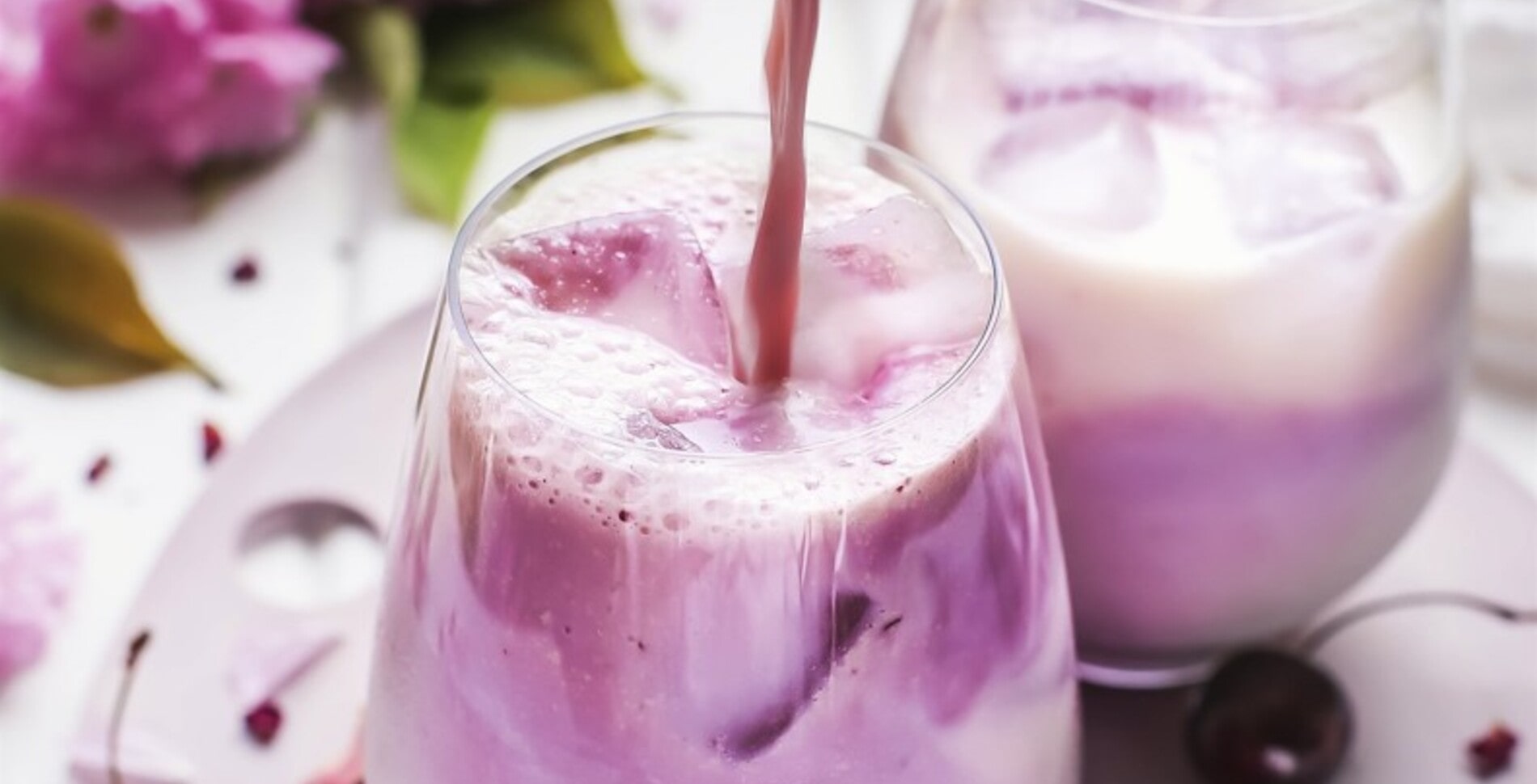 Dreamy Vegan Cherry Rose Vanilla Iced Latte