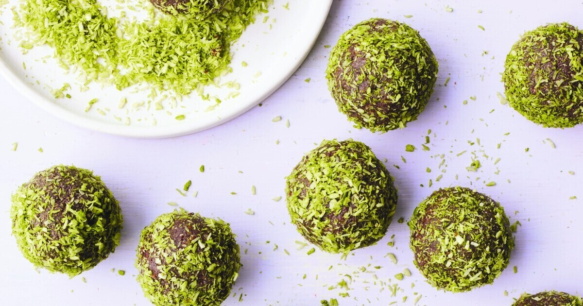 Matcha Chocolate Coconut Bliss Balls | VegNews