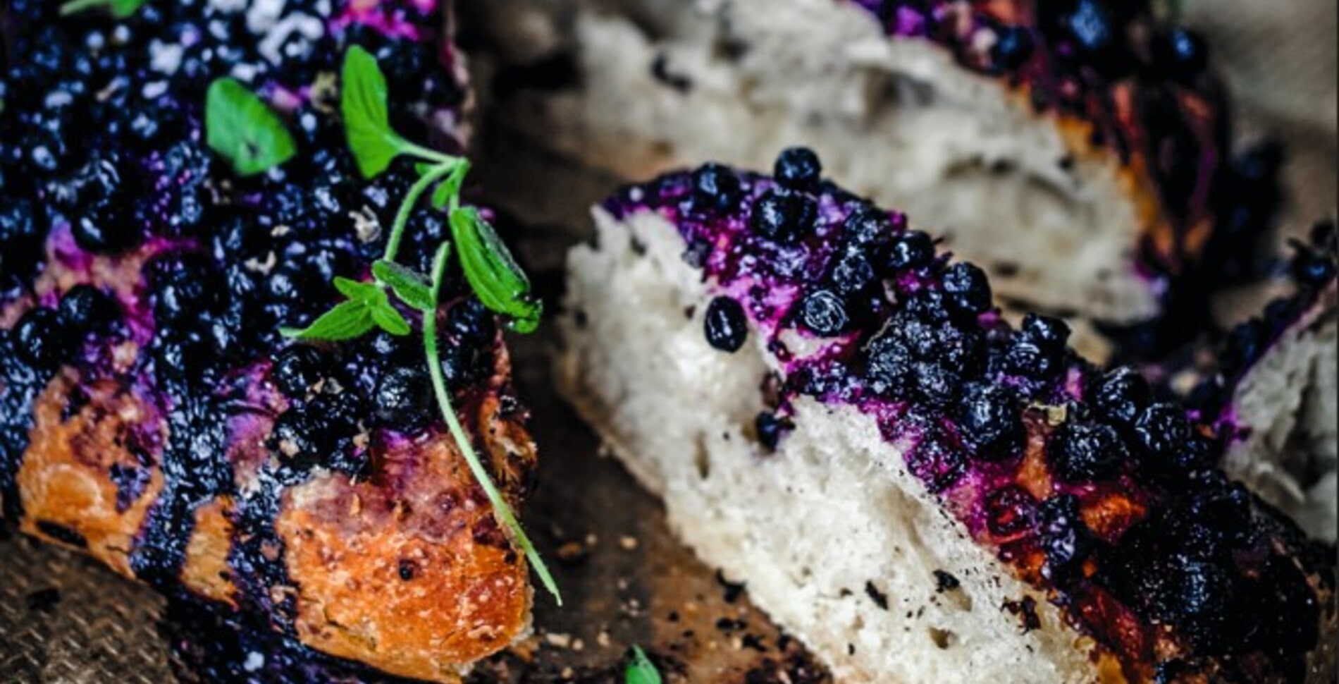 No-Knead Wild Blueberry Oregano Bread