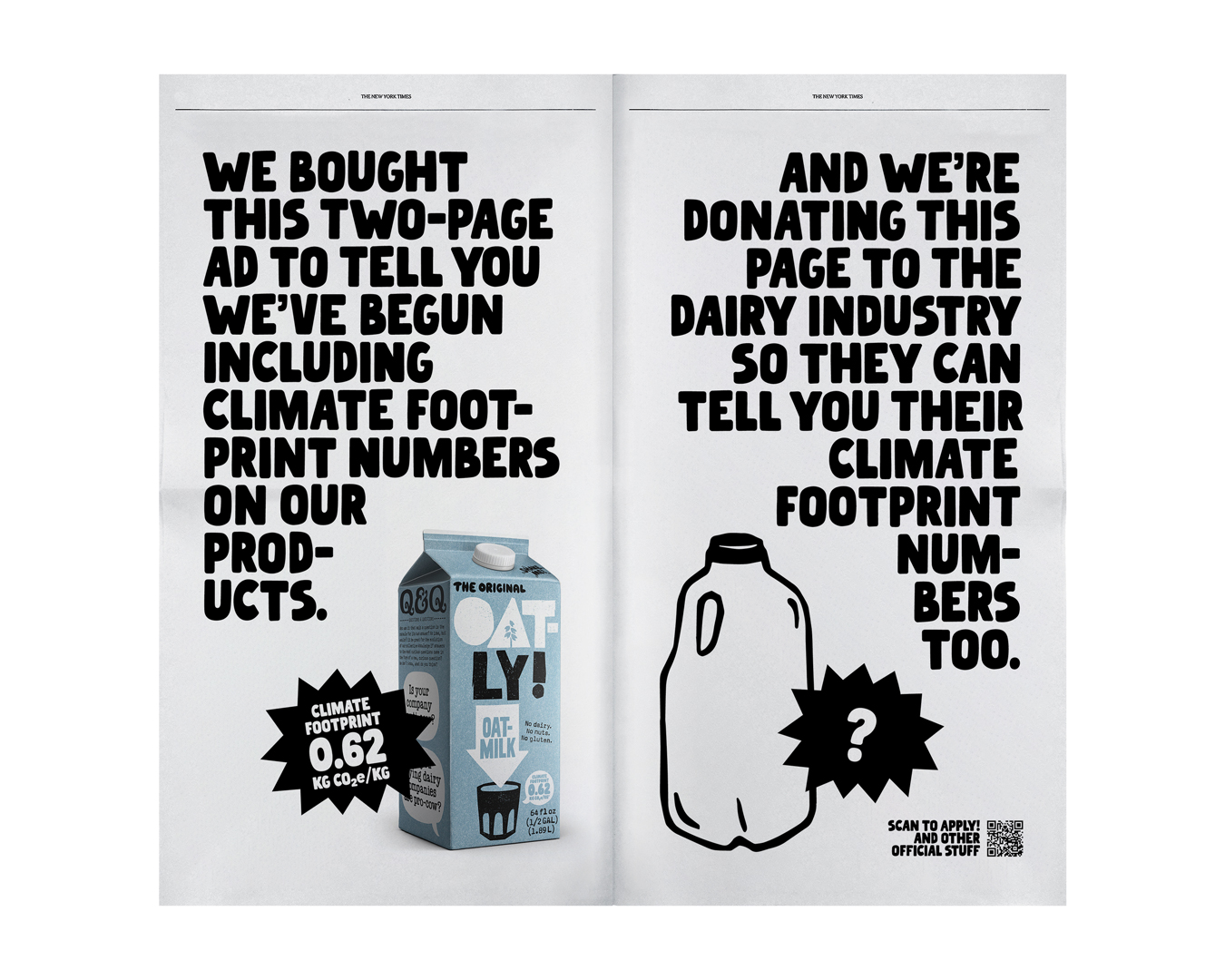 Oatly Asks Big Dairy to Put Its Money Where Its Mouth Is on Climate Claims