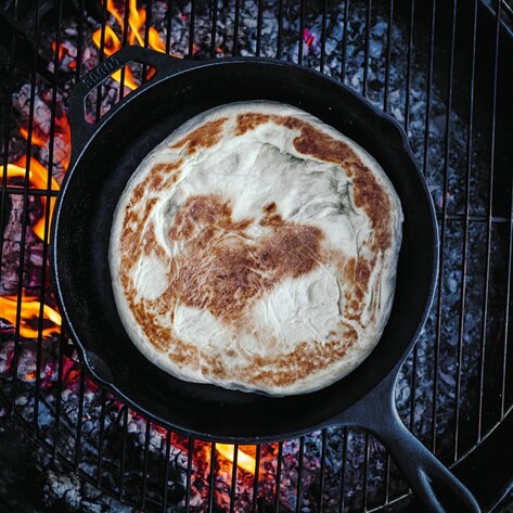 Easy Vegan Outdoor Skillet Bread