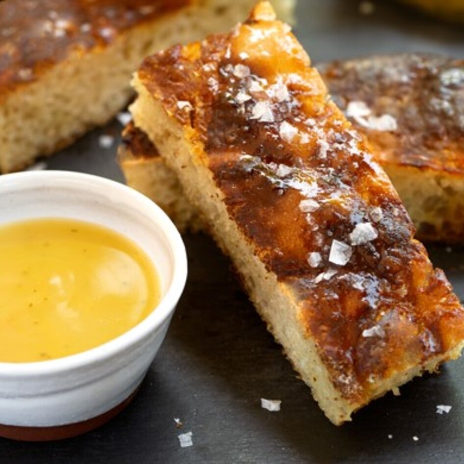 Salty, Yeasted Vegan Pretzel Focaccia