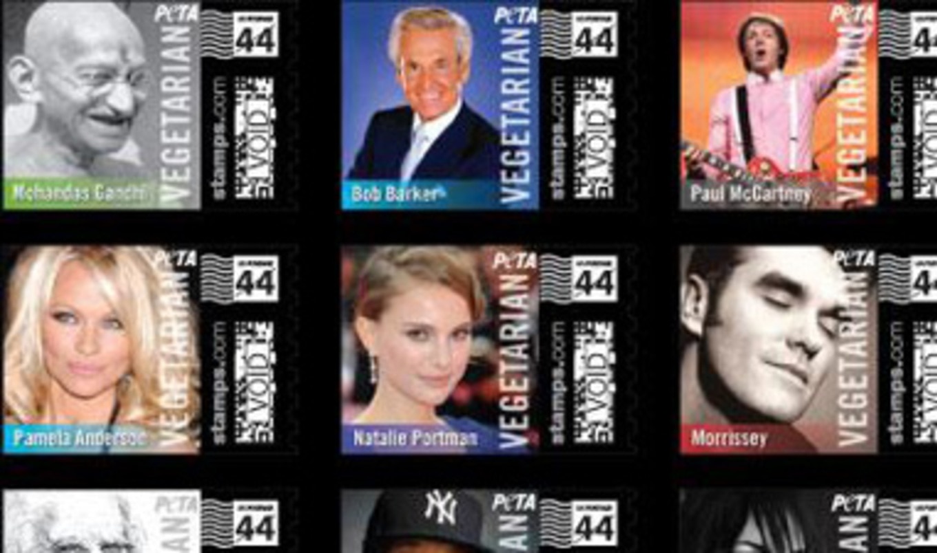 PETA Debuts Veg Celeb Stamps
