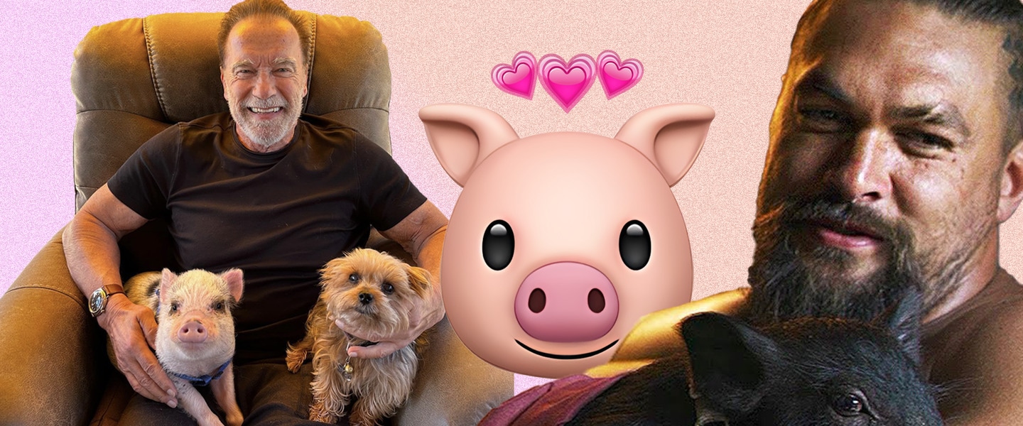 How Jason Momoa, Arnold Schwarzenegger, and Their Pig Friends Redefine Masculinity