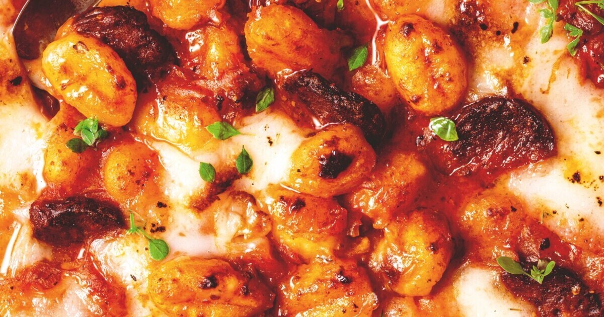 Plant-Based Chorizo and Sundried Tomato Gnocchi Bake | VegNews