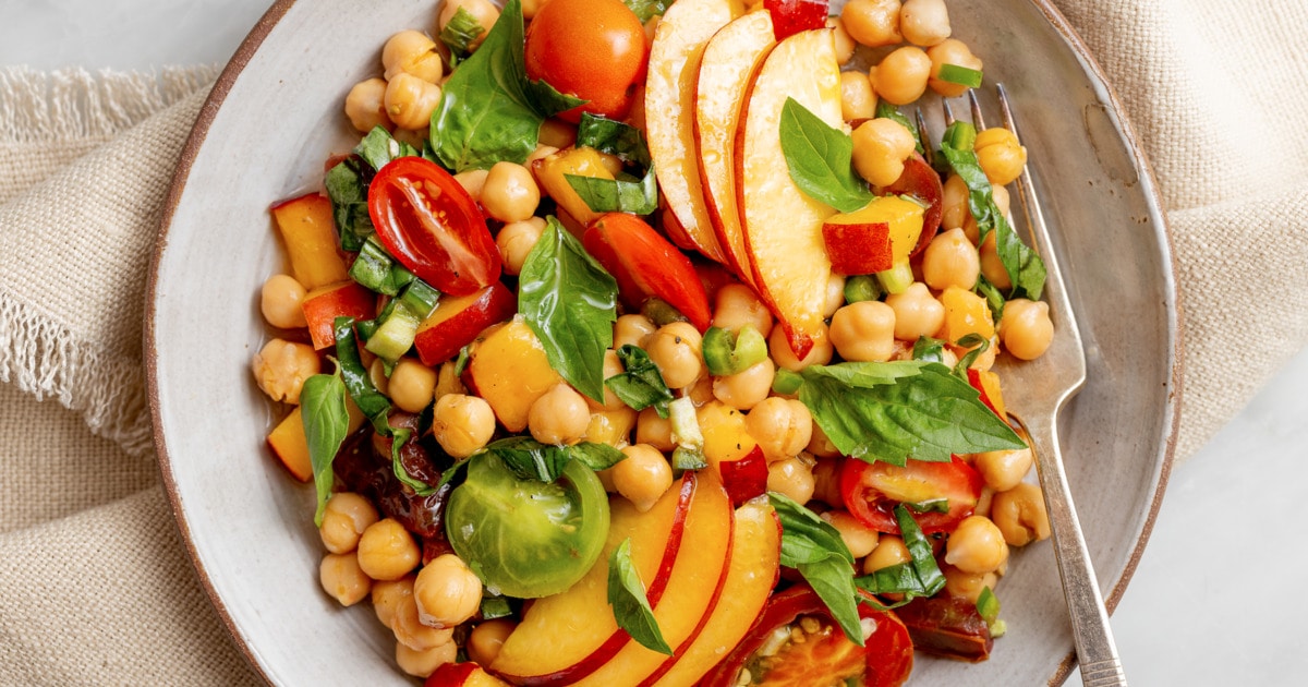 Vegan Summer Nectarine and Chickpea Salad