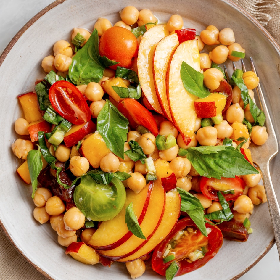 Vegan Summer Nectarine and Chickpea Salad