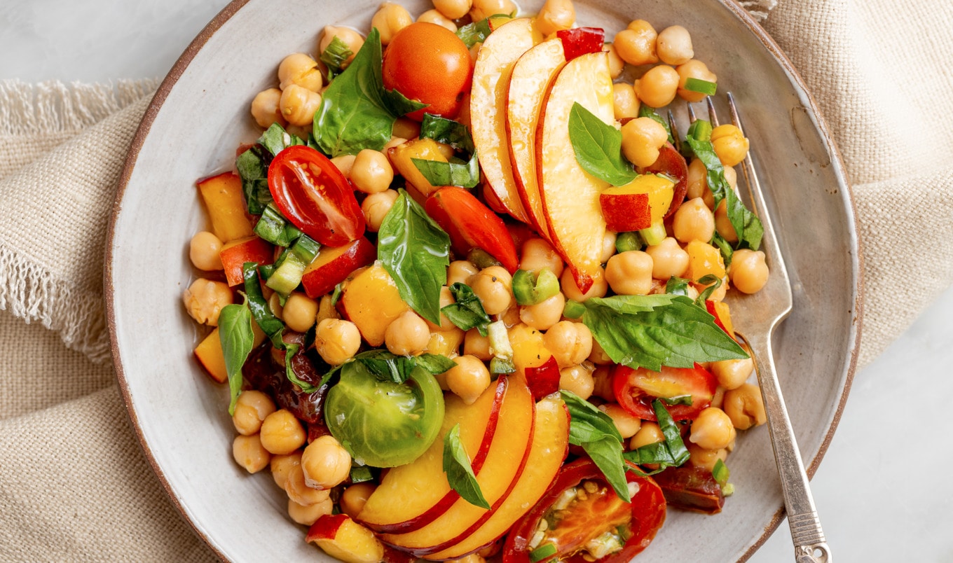 Summer Nectarine and Chickpea Salad With Basil Vinaigrette