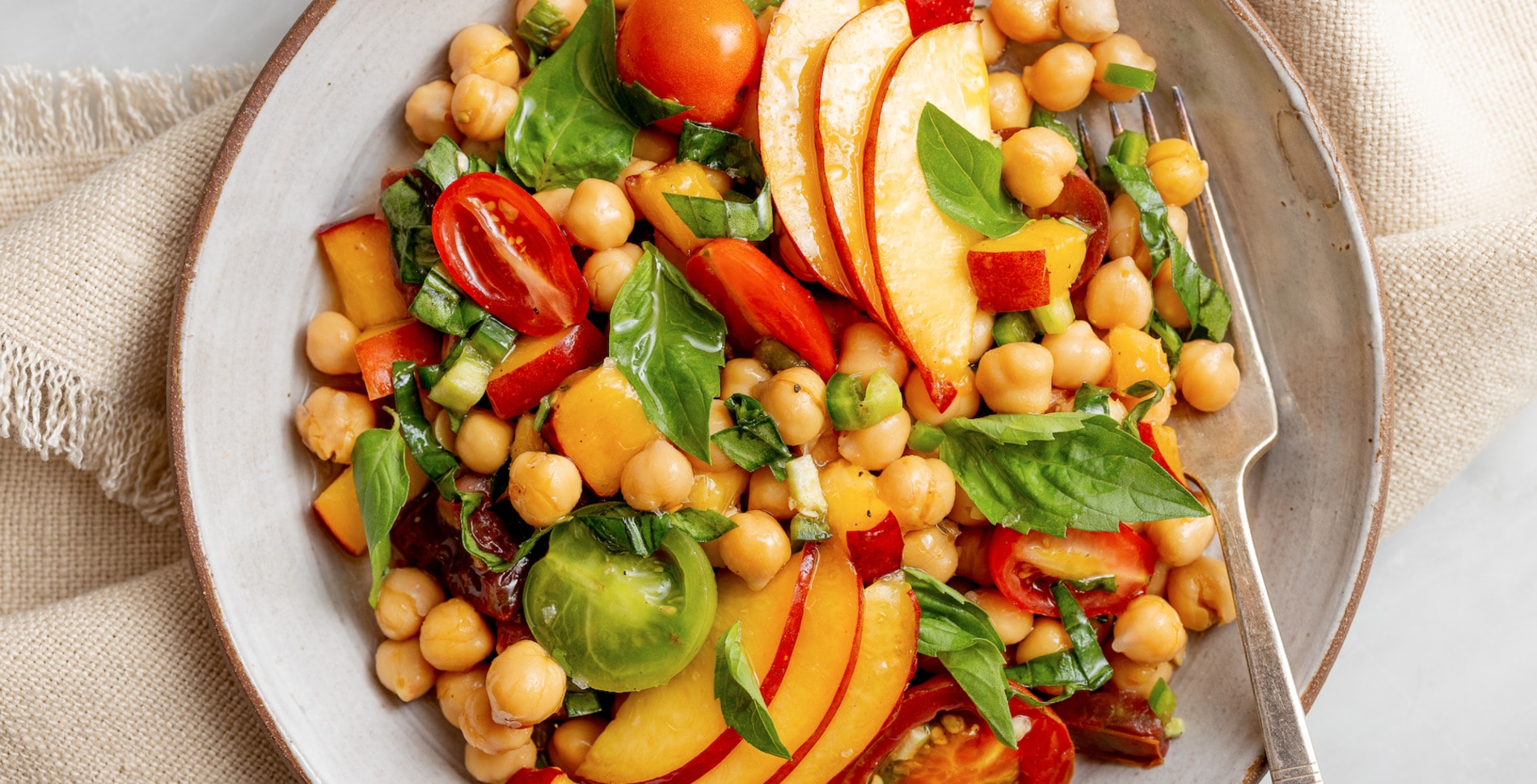 Summer Nectarine and Chickpea Salad With Basil Vinaigrette