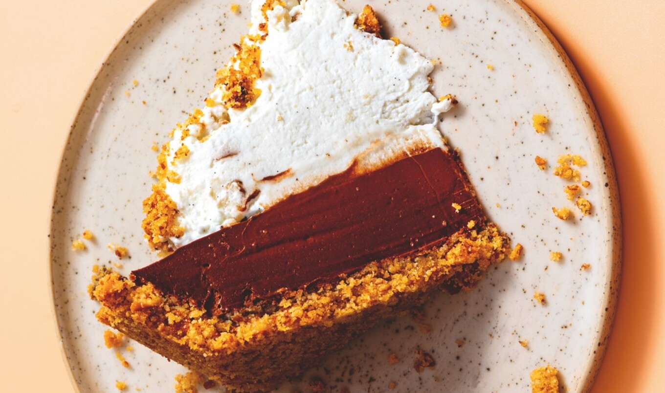 Vegan Chocolate Pretzel Pie With Coconut Whipped Cream