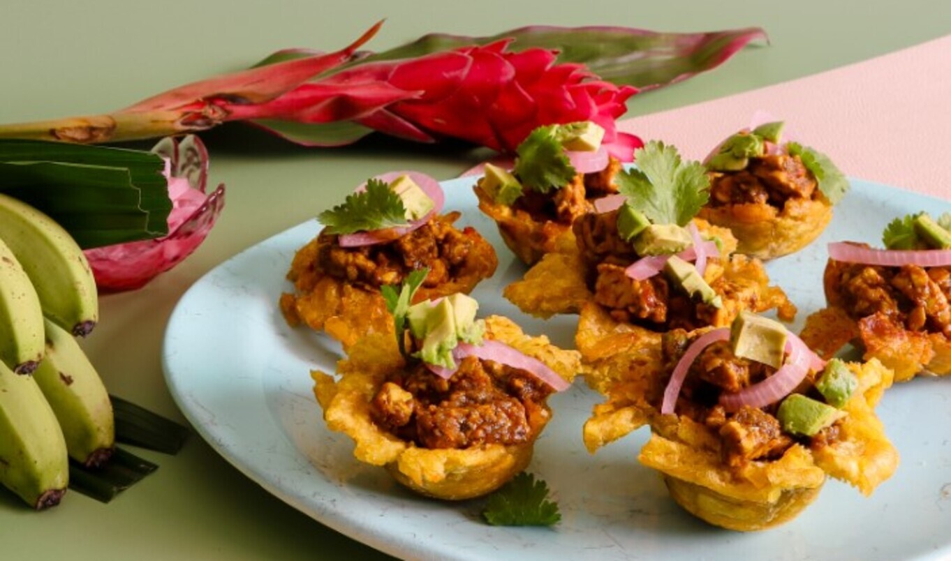 Tempeh-Filled Golden Plantain Cups