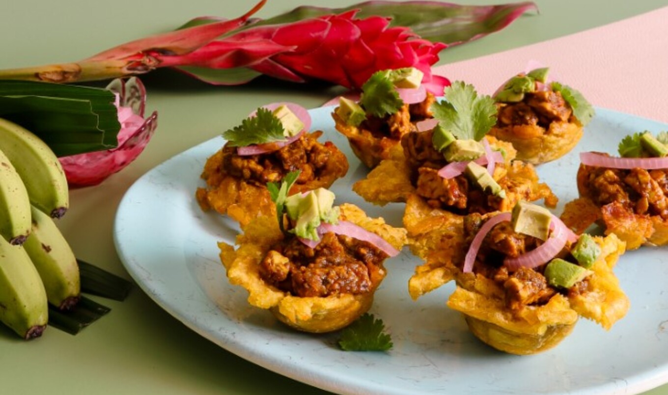 Vegan Tostones Rellenos (Tempeh-Stuffed Plantain Cups)