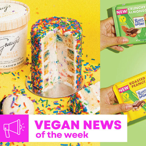 Vegan Food News of the Week: 4 Ritter Sport Chocolates, Ice Cream Cake, and More