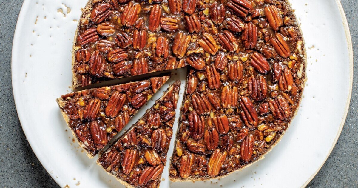 Vegan Pecan Maple Pie With Shortbread Crust | VegNews