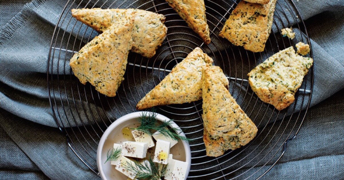 Vegan Macadamia Feta and Herb Biscuits