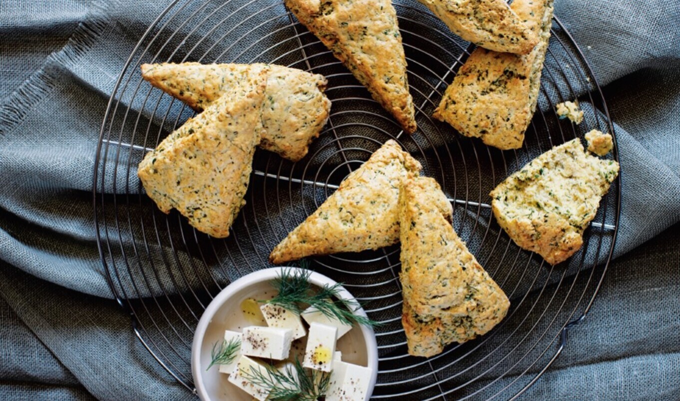 Vegan Macadamia Feta and Herb Biscuits