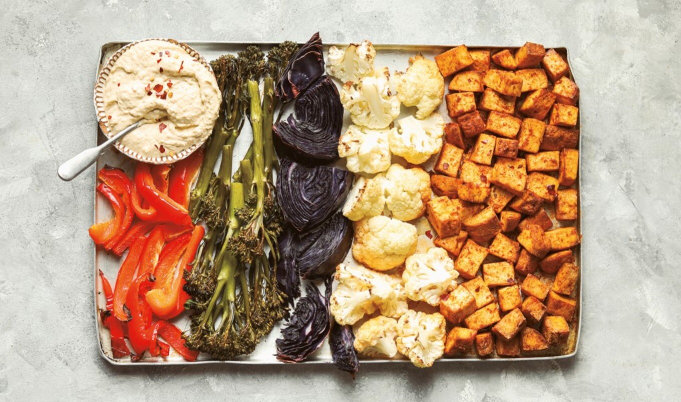Vegan Buddha Tofu and Roasted Vegetable Sheet Pan