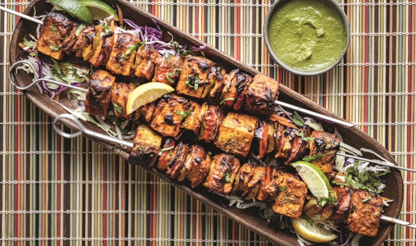 Indian Tikka Tofu Skewers
