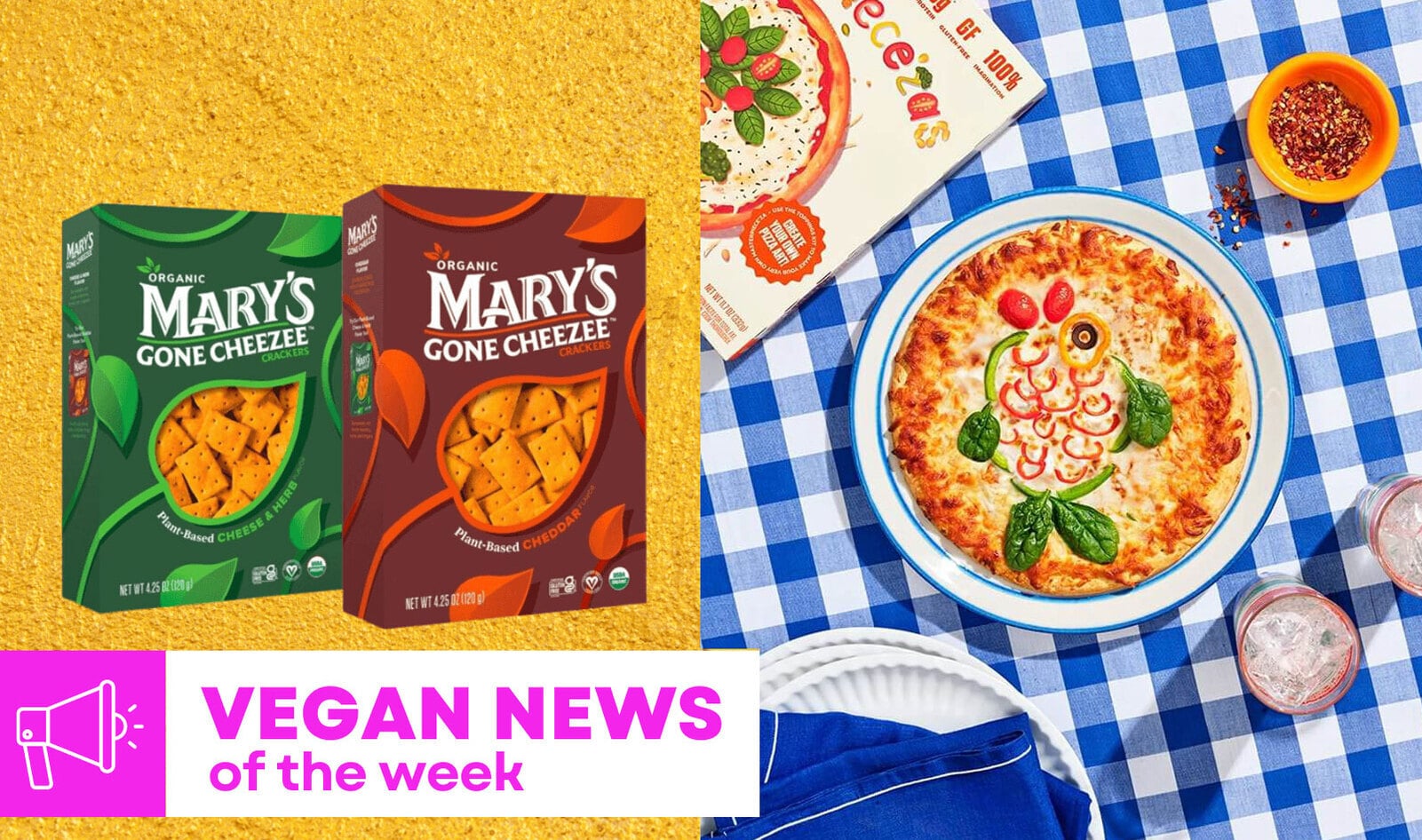 Mary's Gone Cheez-Its, Banza's DIY Pizzas, and More Vegan Food News of the Week 