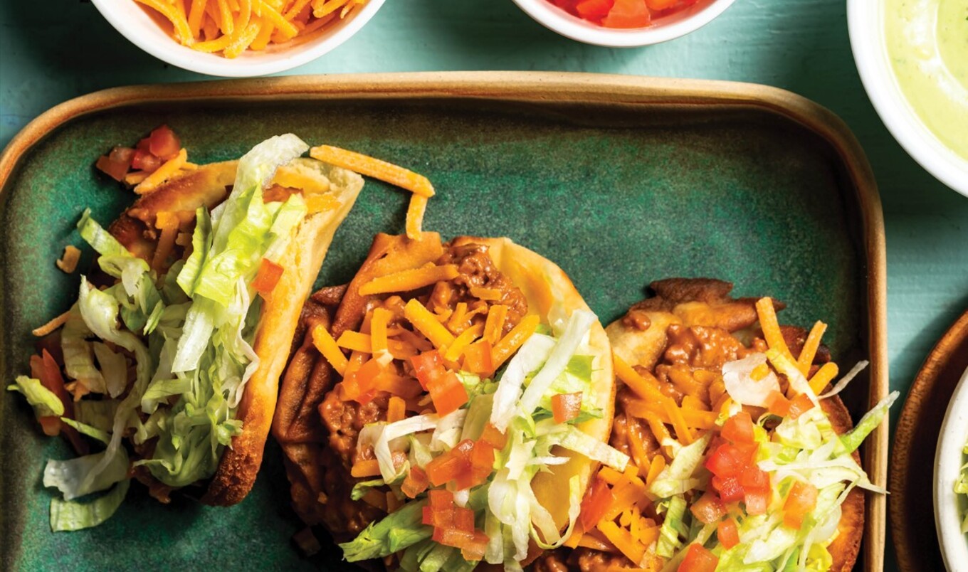 Vegan Crunchy Chalupa Naan Tacos With Avocado-Ranch Sauce