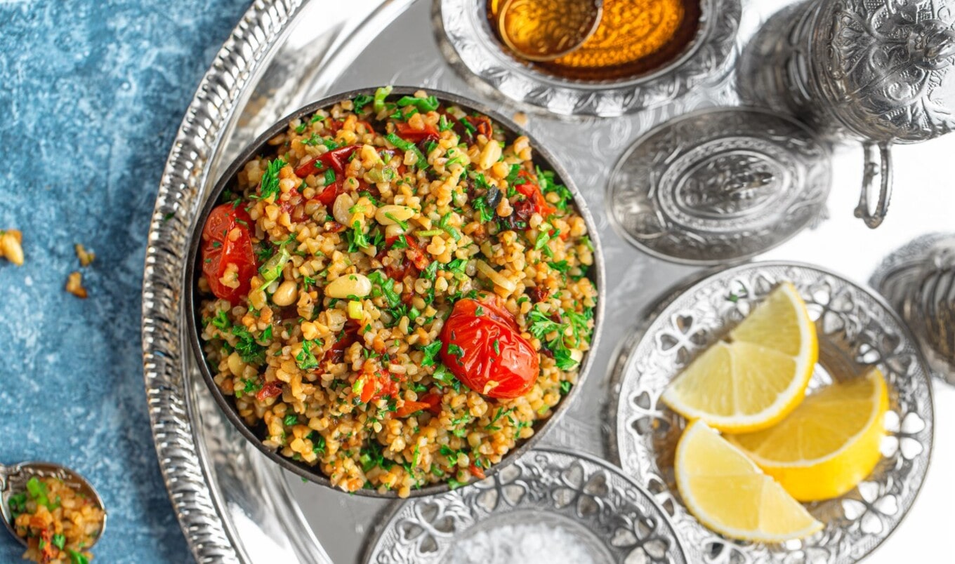 Zesty Vegan Pesto Tabbouleh