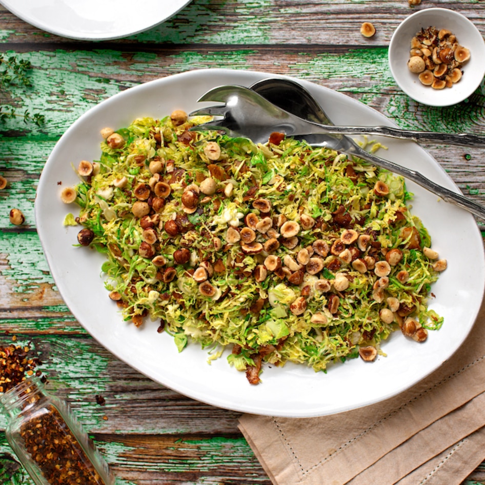 Warm Brussels Sprouts Salad With Coconut Bacon