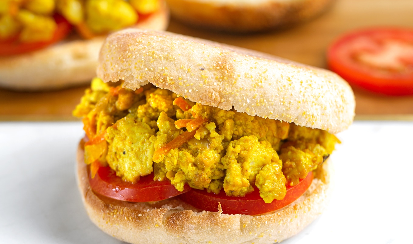 Simple Vegan Breakfast Scramble Sandwiches