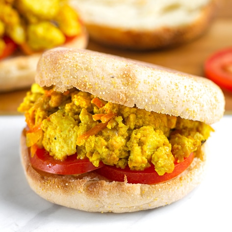 Simple Vegan Breakfast Scramble Sandwiches