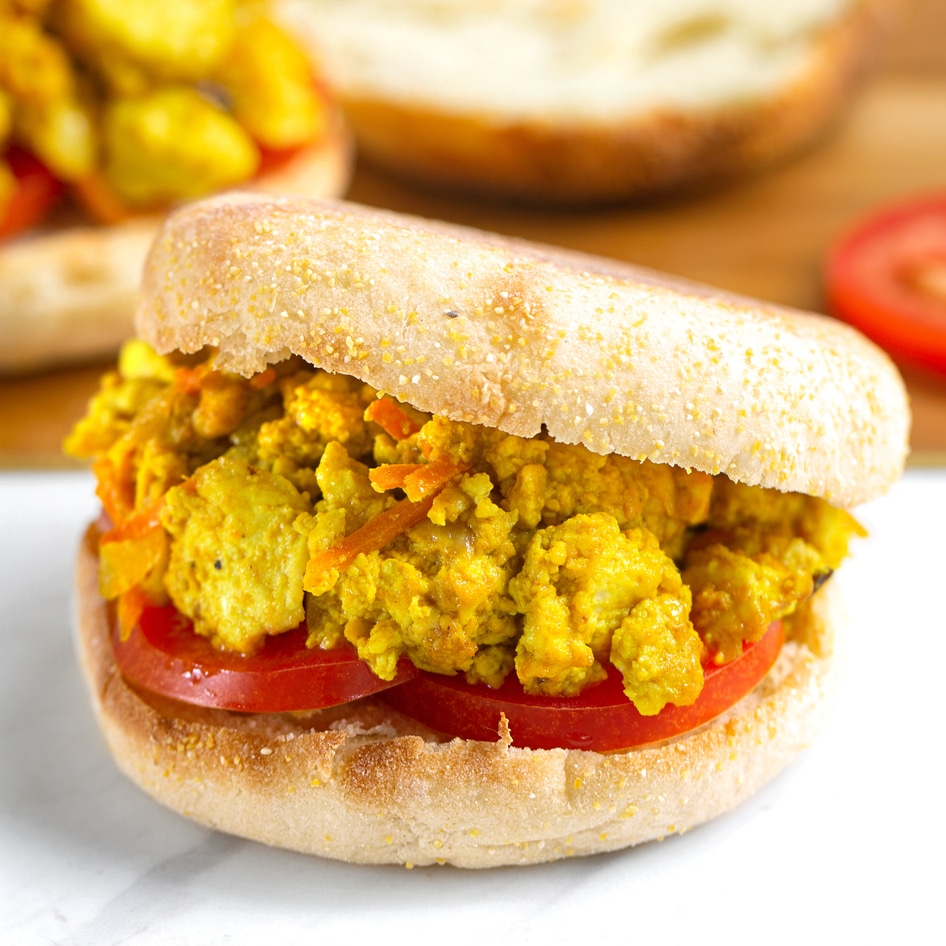 Easy Vegan Breakfast Scramble Sandwiches