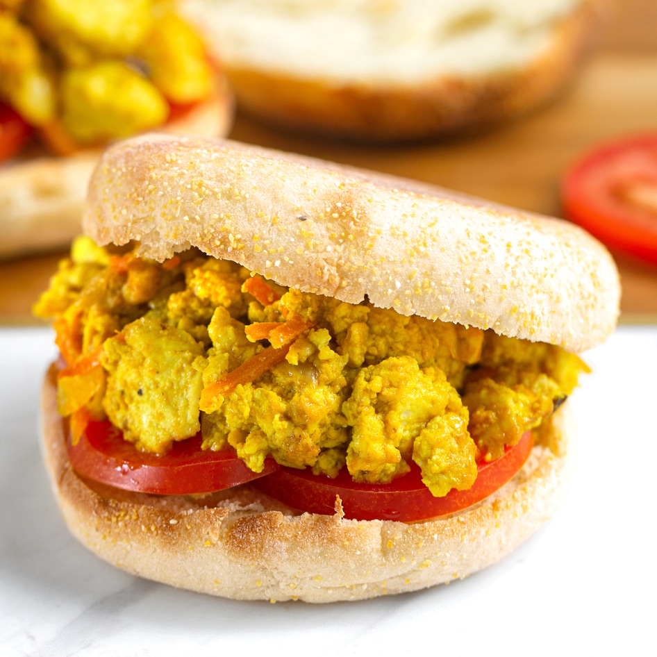 Simple Vegan Breakfast Scramble Sandwiches