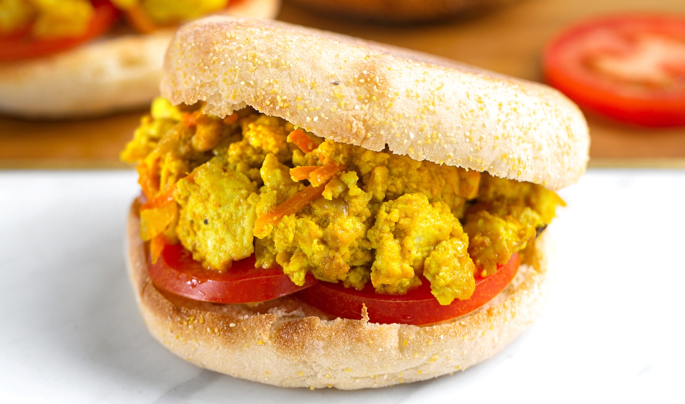 Simple Vegan Breakfast Scramble Sandwiches
