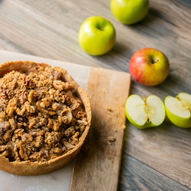 Vegan and Gluten-Free Apple Pie With Nutty Crumble Topping