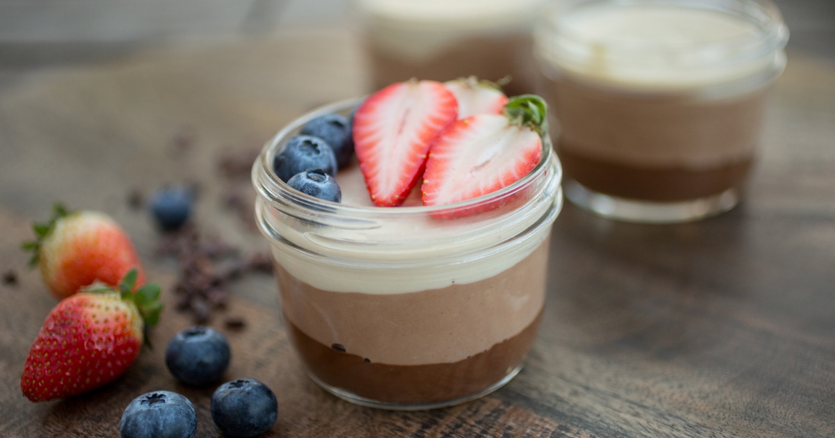 Vegan Avocado Chocolate Mousse With Vanilla Cashew Cream