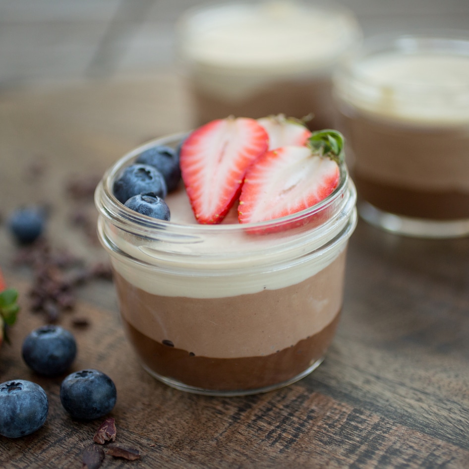 Vegan Avocado Chocolate Mousse With Vanilla Cashew Cream