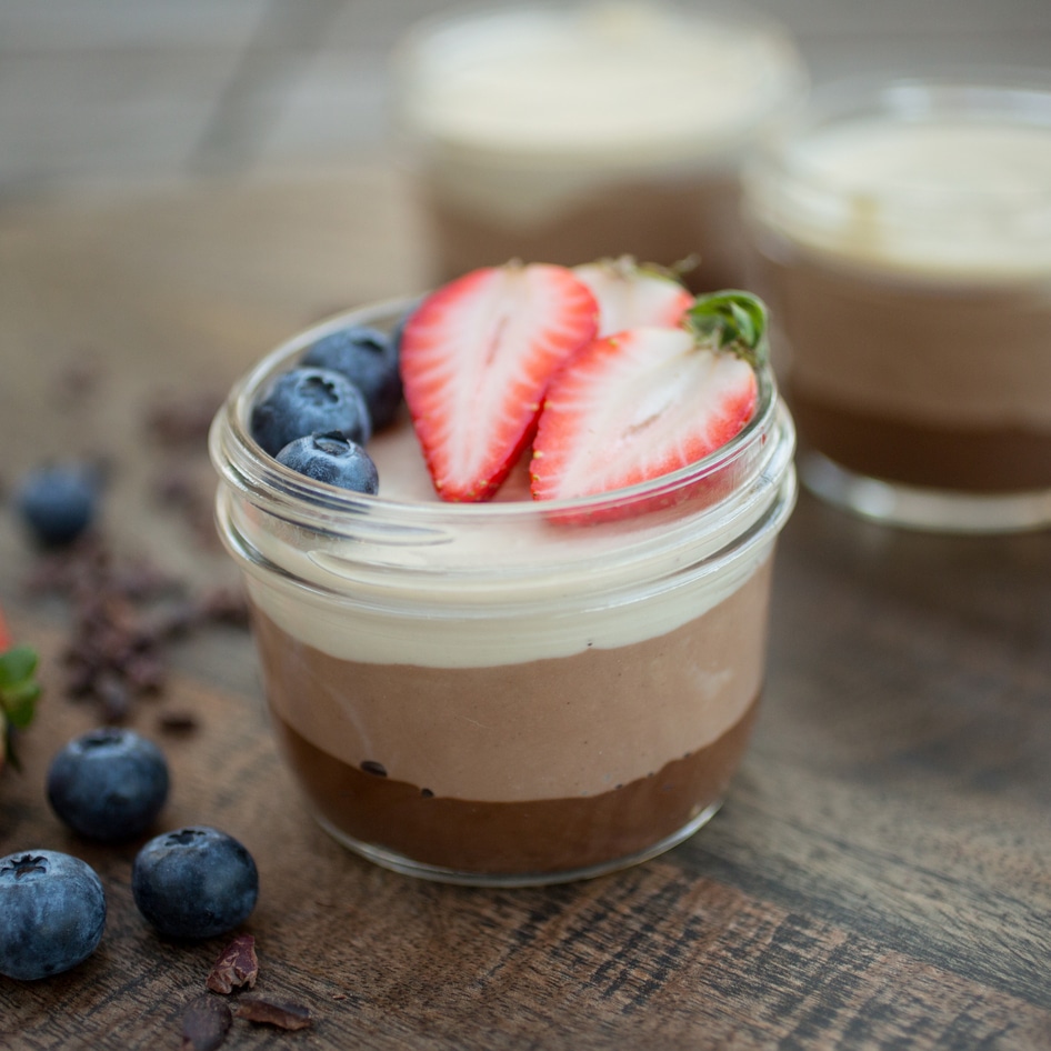 Avocado Chocolate Mousse With Vanilla Cashew Cream