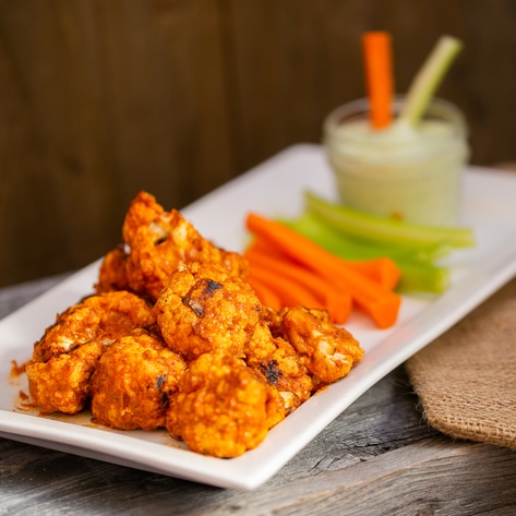 Vegan Spicy Cauliflower Wings With Pesto Dipping Sauce